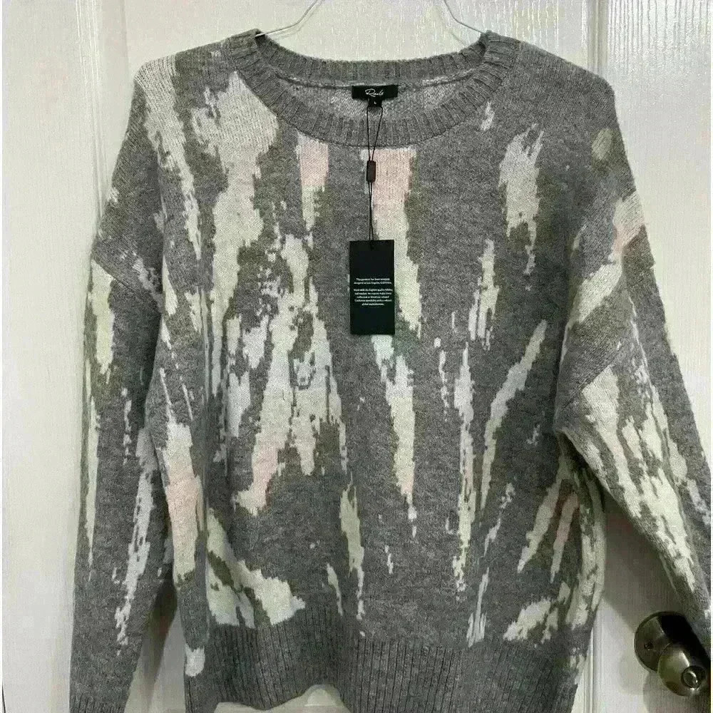 Rails new Virgo Gray Tie Dye Crewneck Wool Blend Sweater Size Large NWT - Picture 9 of 9